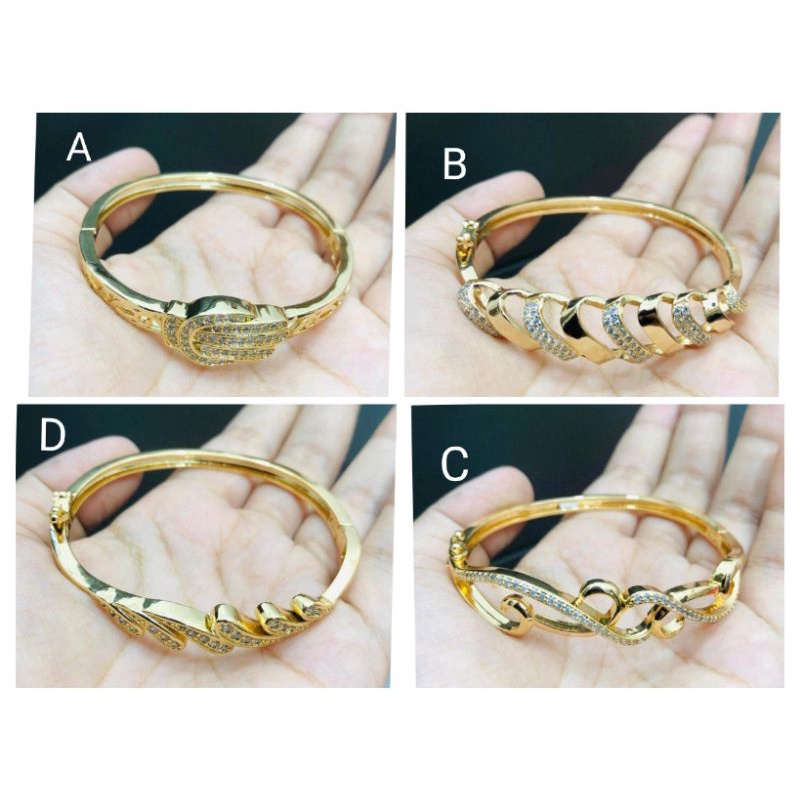 Ramk842. Gelang xuping wanita lapis emas dgn mata zircon