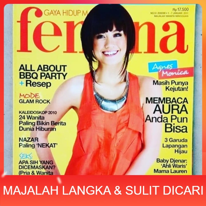 Majalah FEMINA No.51 Jan 2011 Cover AGNES MONICA Langka