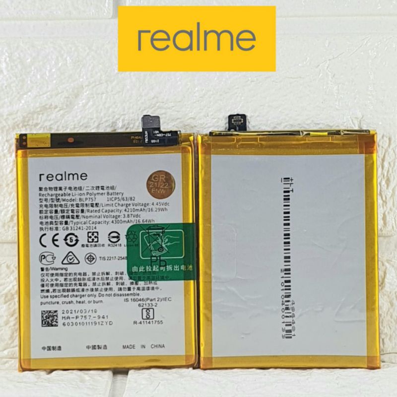 Baterai Original REALME BLP757 BLP-757 Realme Narzo Realme 6