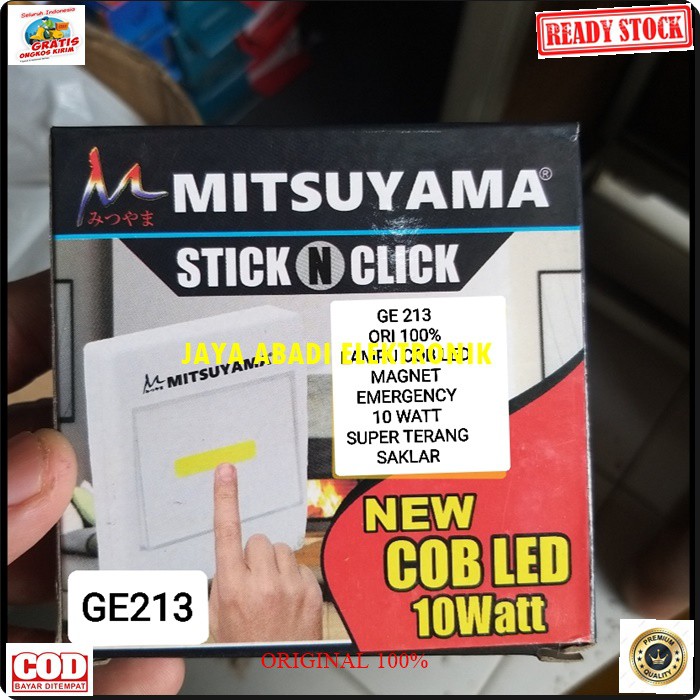 G213 MITSUYAMA LAMPU LED EMERGENCY RUMAH MAGNET DINDING WALL TEMBOK TEMPEL PUTOH COB 10 WAT MAGNETIK TERANG SAKLAR SINAR CAHAYA LAMP SENTUH PORTABLE ADA MAGNET UNTUK NEMPEL DI BESI