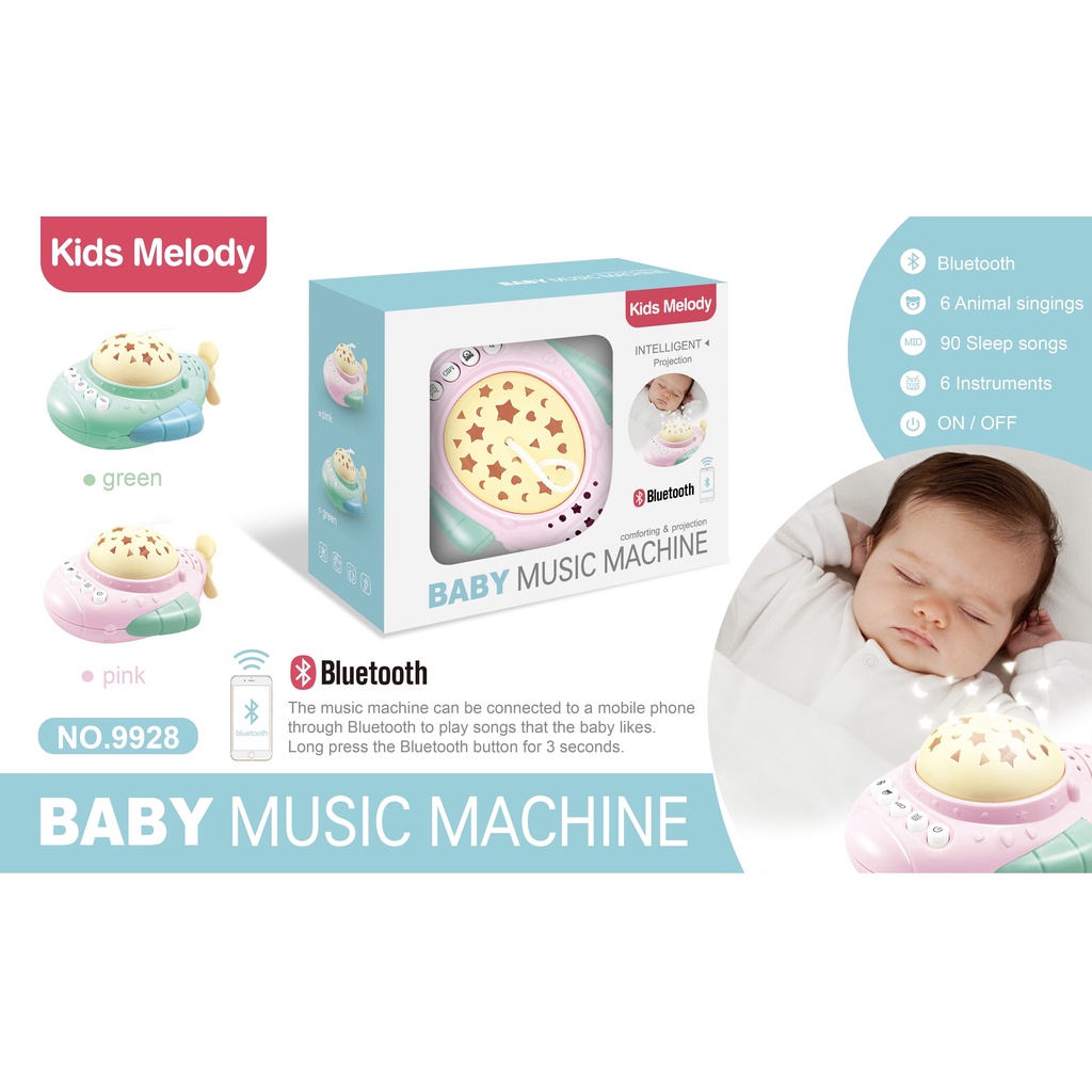 KISSBABY Baby Music Machine Projection / Mainan Bayi LED Lamp Multifunction Night Light