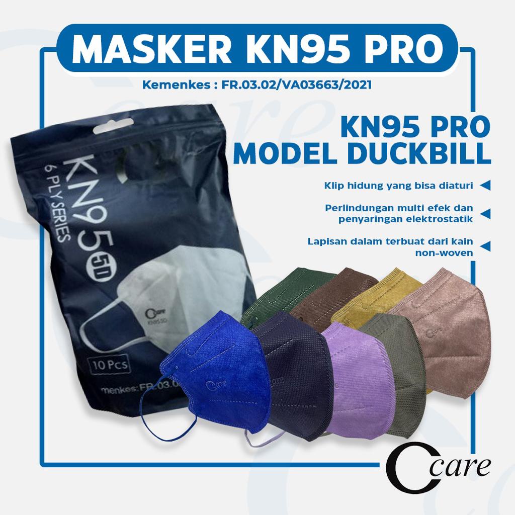 MASKER DUCKBILL KN95 CCARE PRO EMBOS 6PLY ISI 10 PCS [SWEETSPACE]