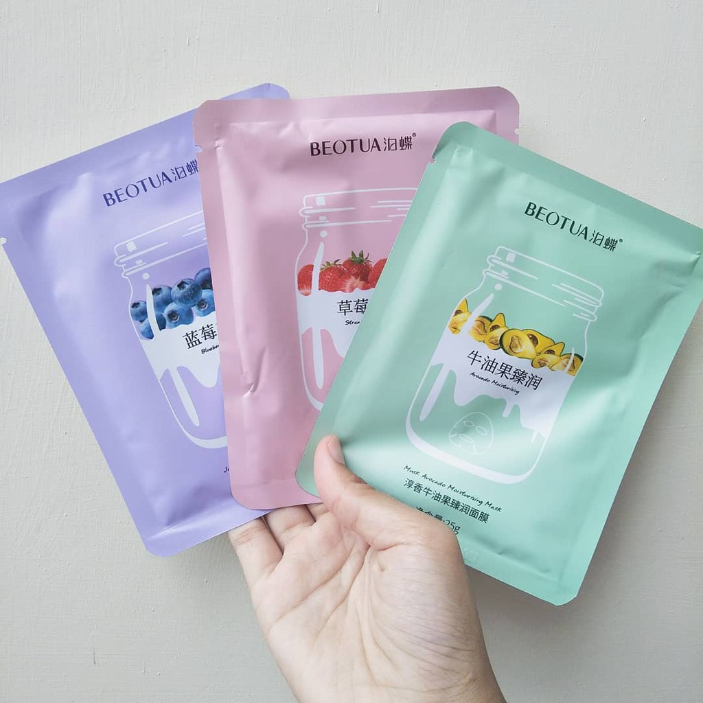 Beotua Yogurt Fruit Sheet Facial Mask/ Beotua Mask/ Sheet Mask/ Masker Wajah Skincare MW18