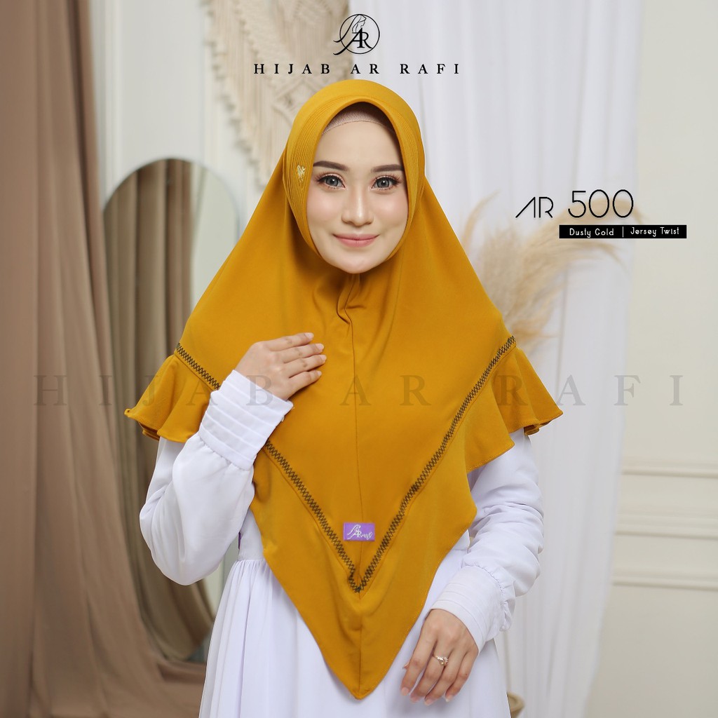 Terbaru Terlaris Hijab Ar rafi AR 500 Jilbab Bergo Instan Jersey Variasi Stik Kerudung Instan Antem-2
