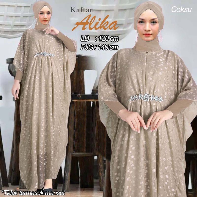 Arnis Kaftan Alika Bahan Tille Dot Jumbo Busui Fashion Muslim Ramadhan Sale