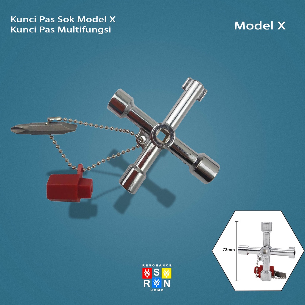 Kunci Pas MultiFungsi X | Kunci sok Model X | Kunci Multifunction Tools