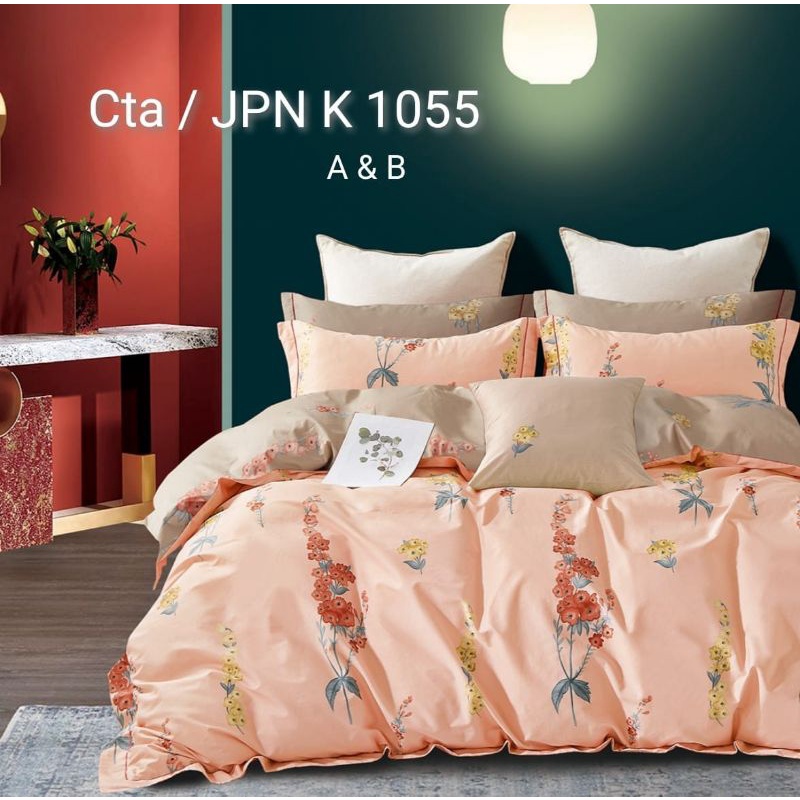 Sprei Katun Jepang Motif Daun / Sprei Anti Geser / Sprei Costume Size / Sprei Premium / Sprei Homema