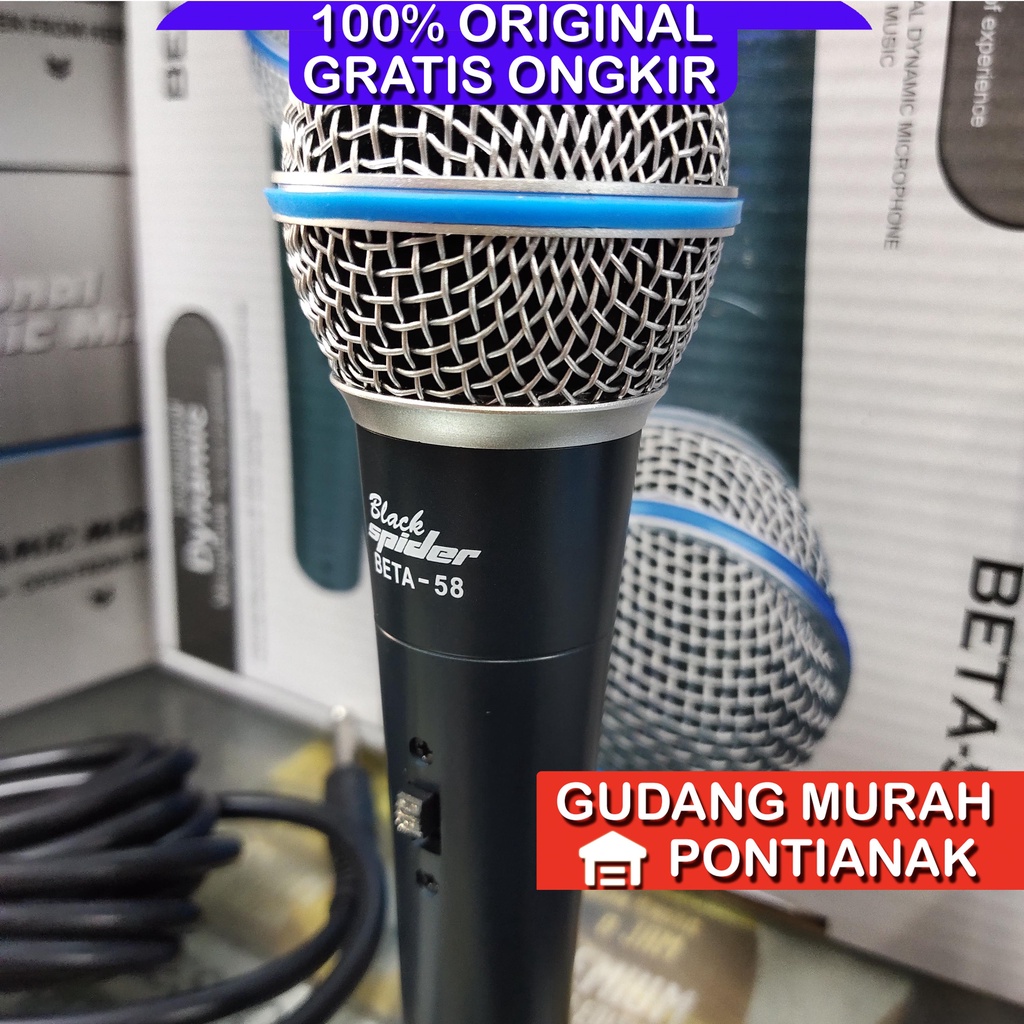 Mic Blackspider ORIGINAL ASLI Suara Jernih dan Nyaring BETA 58