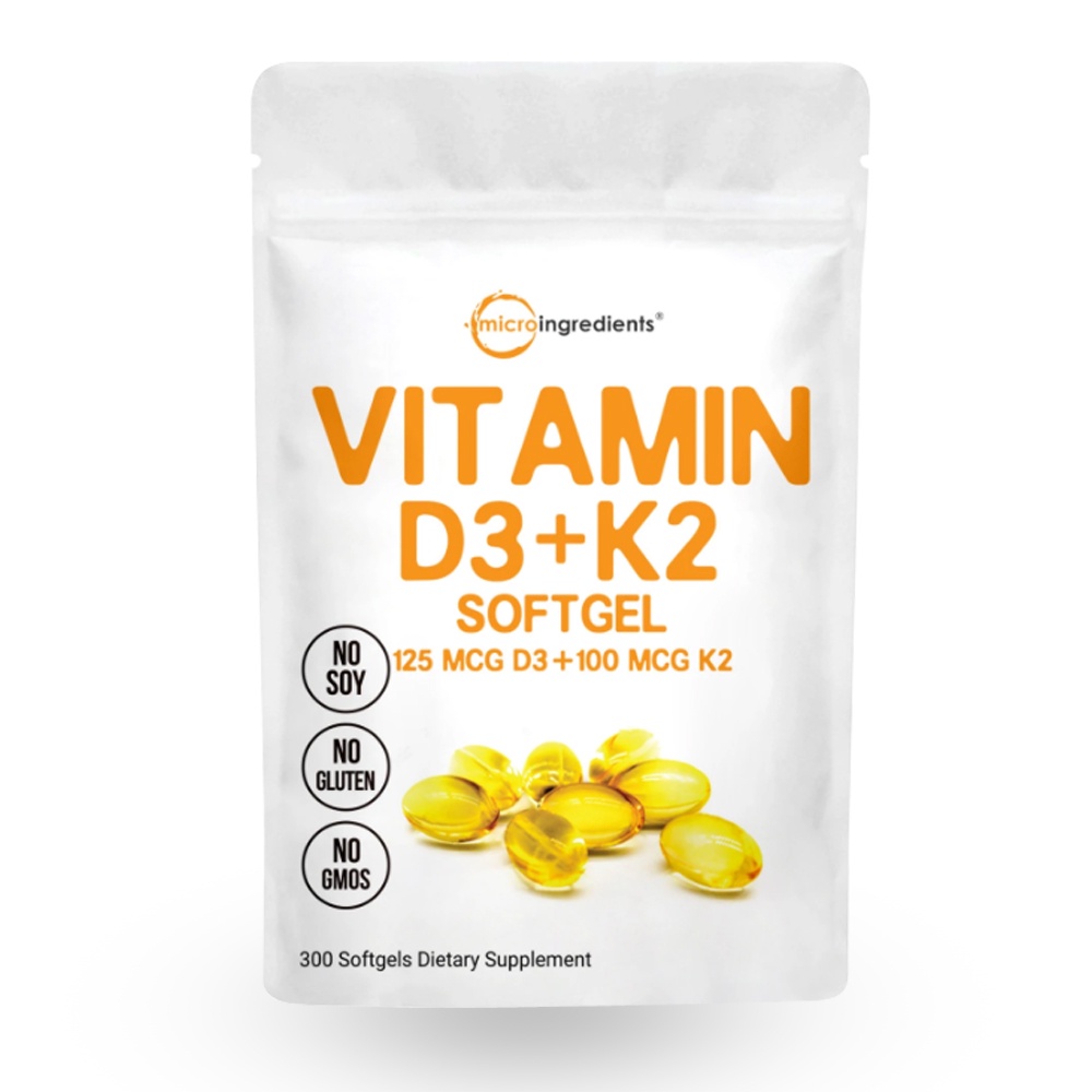 NEW  micro ingredients vitamin d3 + k2 5000iu vit 5000 iu 300 softgel