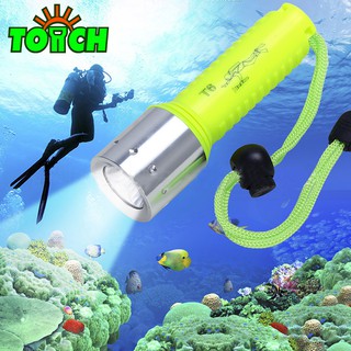 Dalam stok Senter Selam Diving Tangan T6 LED Flashlight Rechangeable Waterproof/Tahan Air IP65
