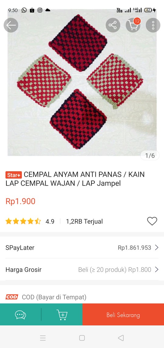 Cempal Anyam Anti Panas / Kain Lap Cempal Wajan / Lap Jampel