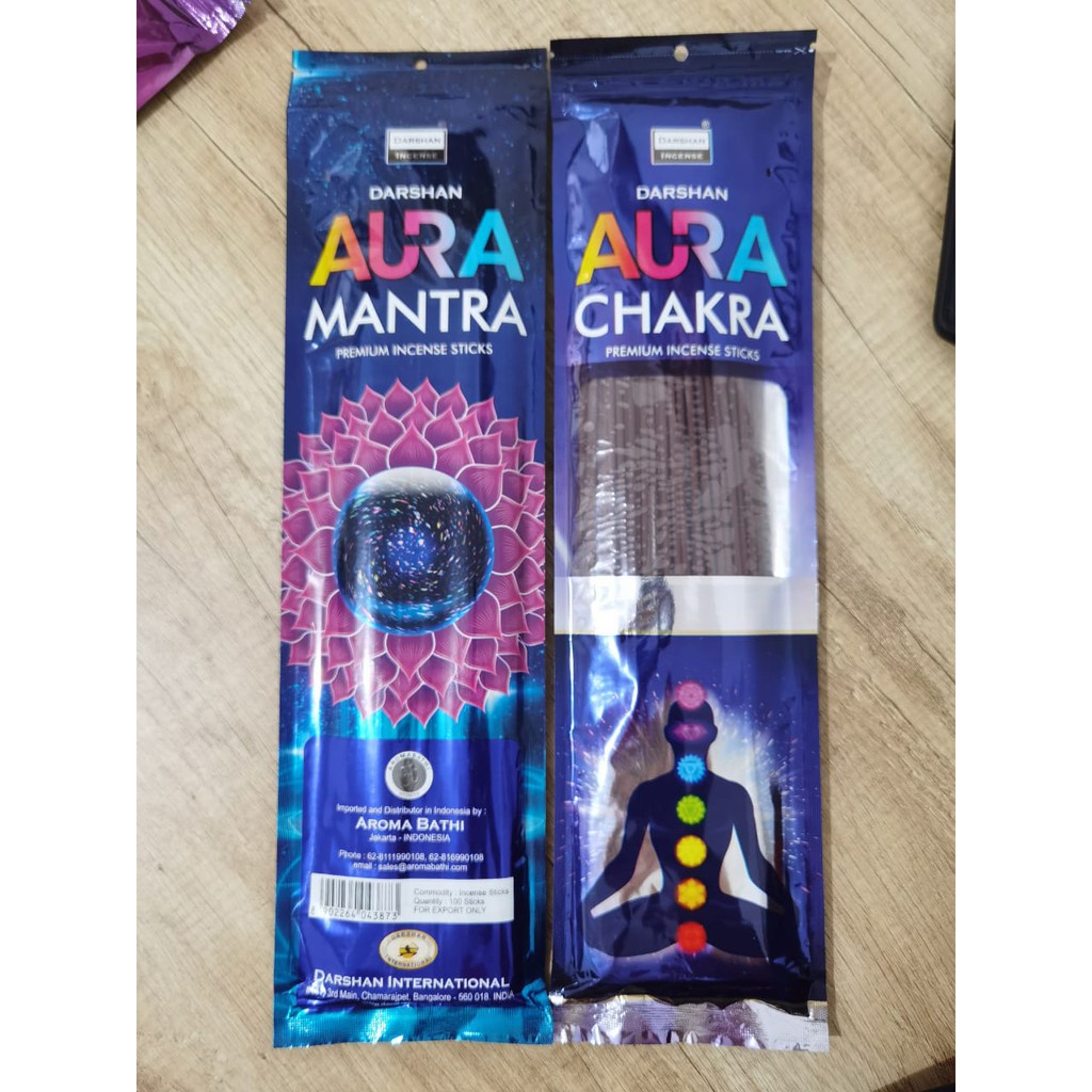Hio Dupa Aura Chakra Pouch Plastik Isi 100 Batang by India Aromaterapi Darshan