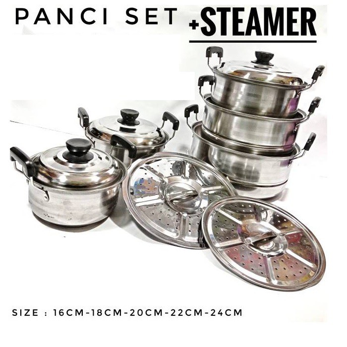 PANCI DINASTY 5 PCS STEAMER / PANCI DINASTY 1 SET ISI 5 MURAH / DANDANG / KUKUSAN / AMERICA HIGH POT