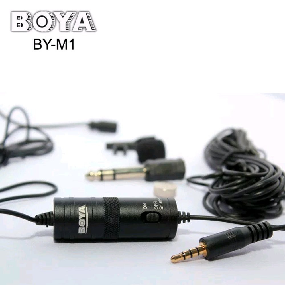 mic kamera boya by m1 microphone clip on dslr mic jepit hp smartphone mirorless pc