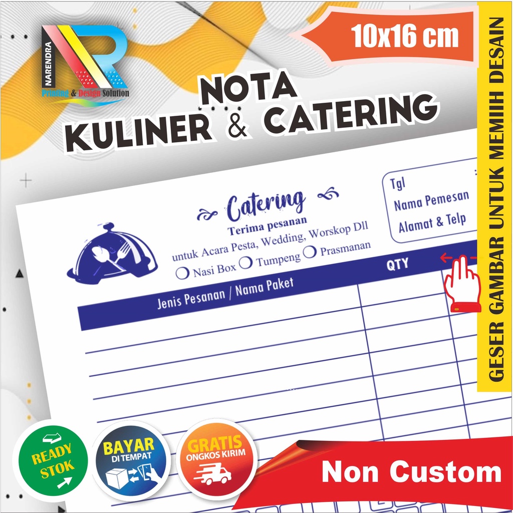 

Nota Makanan & Catering | Nota Restoran | Nota Cafe | Siap Pakai | Diskon Grosir!