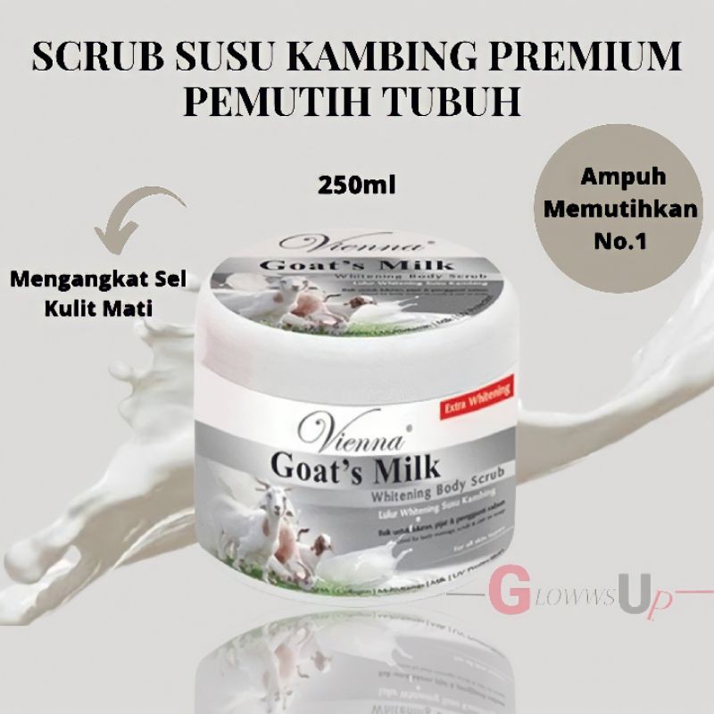 BODY SCRUB VIENNA BRIGHENING PEMUTIH TUBUH 250GR BPOM - LULUR MANDI VIENNA 250GR - GOATMILK