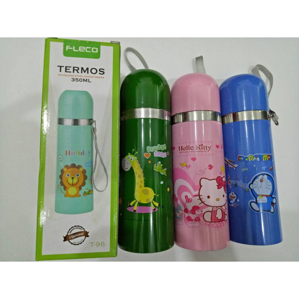 Termos Stainless Steel Kedap Udara 350ML Kecil Bekal Tamasya Sekolah Fleco T96