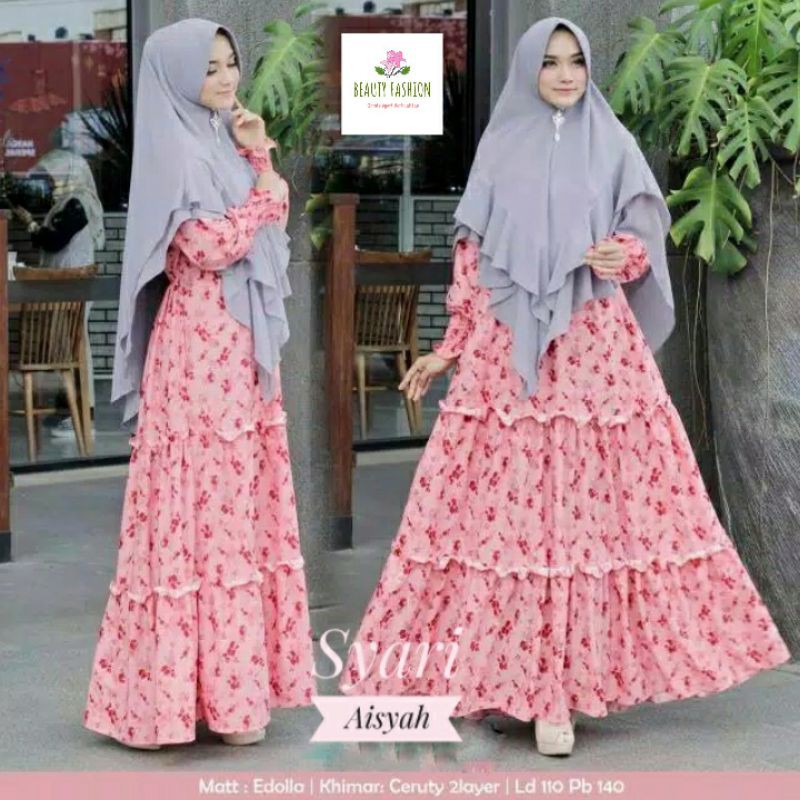 Gamis Pesta  Syari Aisyah set khimar
