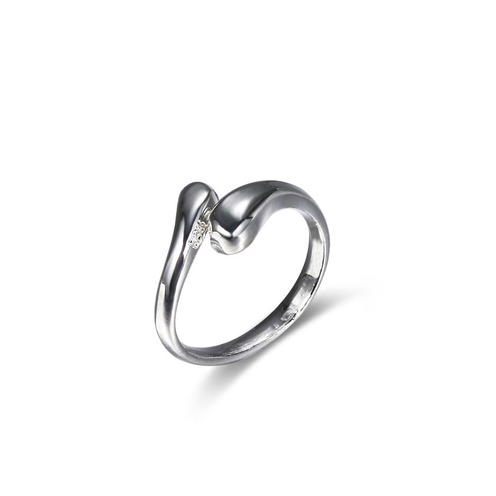 Preva Tear Drop Ring Cincin Baru Pesta Pernikahan Adjustable Perak