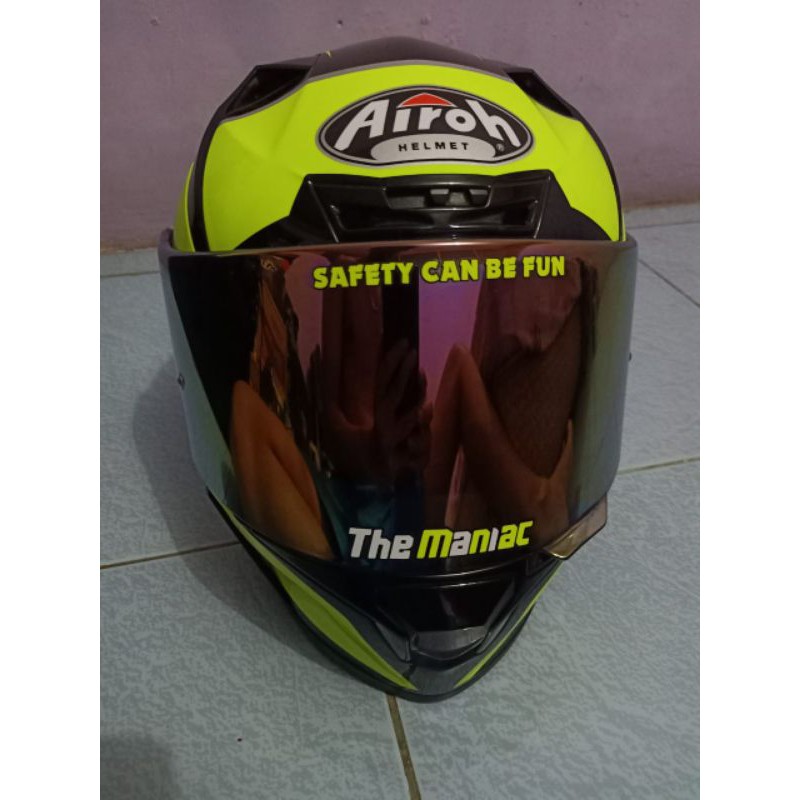 helm full face airoh valor yellow / helmet fullface premium second size M