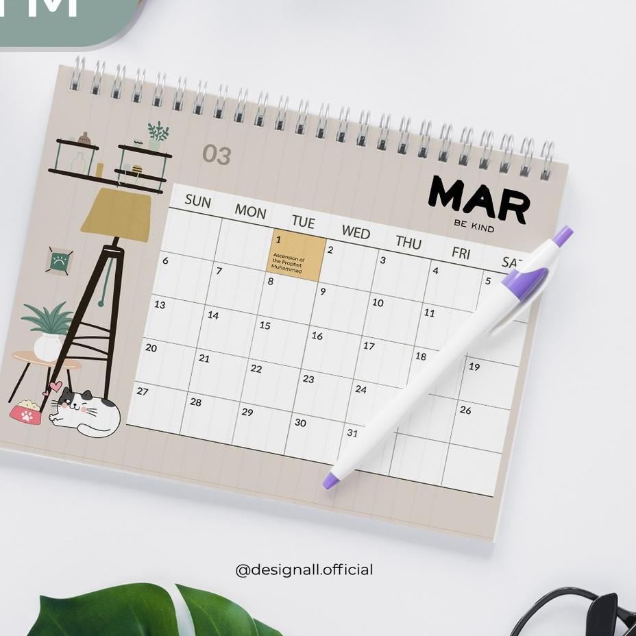 

[KODE PRODUK PNIK96967] Designall Kalender Meja / Kalender Duduk Aesthetic Tahun 2022 Spiral FM