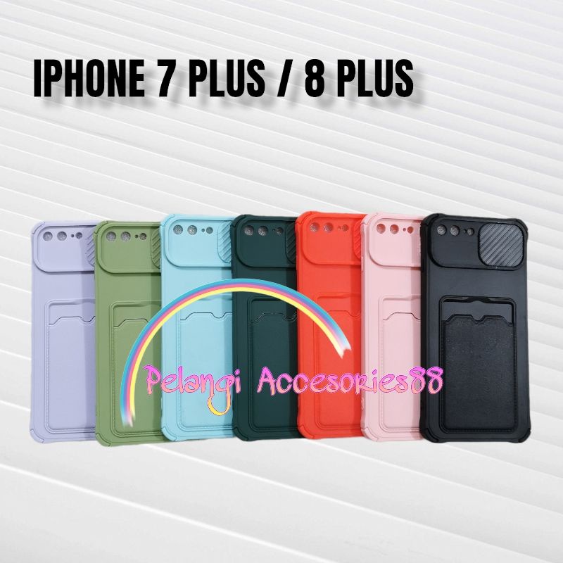 CASE IPHONE 7 PLUS / 8 PLUS CASE SOFTCASE SLEDING WARNA WARNI