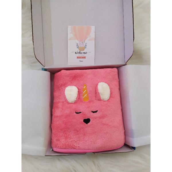 Kado bayi|hampers bayi|parcel bayi|baby gift set|kado lahiran bayi|Handuk bayi-unicorn pink