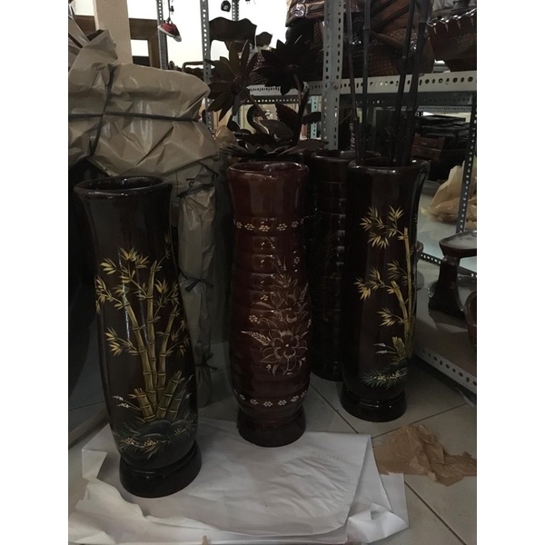 POT BUNGA KAYU JATI VAS BUNGA  KAYU JATI MURAH TEMPAT PAYUNG KAYU JATI PUTRA TIDAR FURNITURE JEPARA