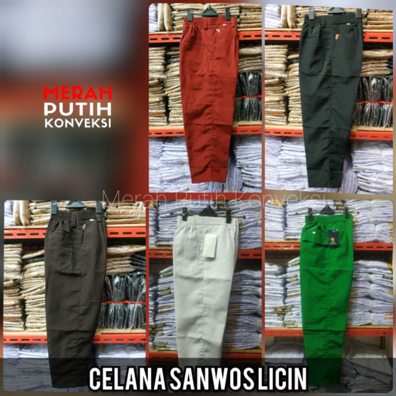 Celana SD MI Merah Hitam Coklat Hijau Putih