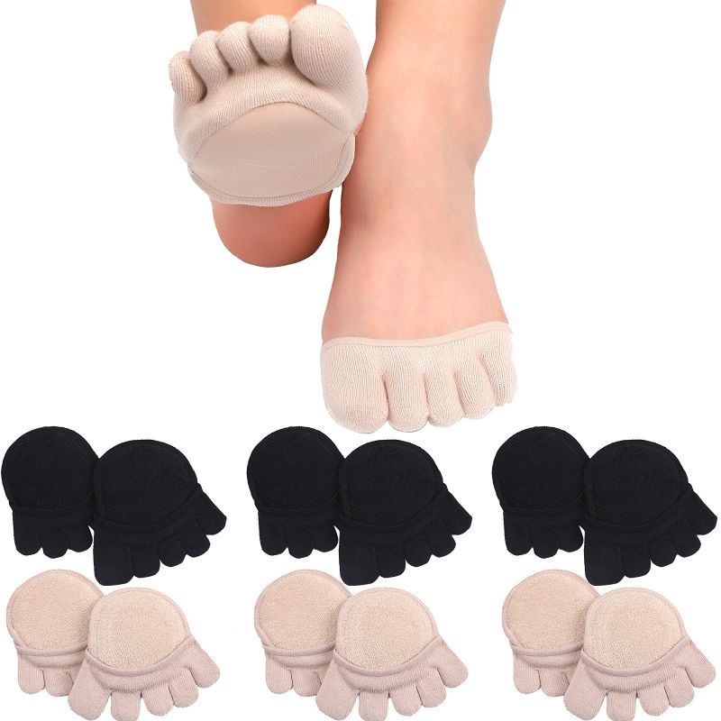 Sepasang Kaos Kaki Setengah Telapak/Kaos Kaki Bantalan Kaki/Half Insoles Pads/Finger Socks