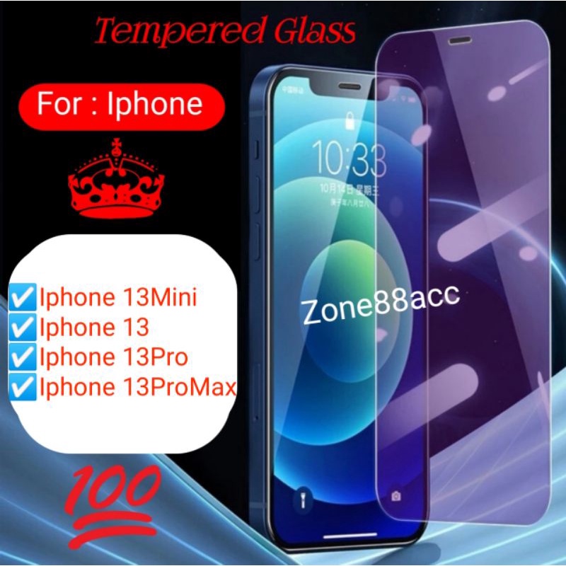 Antigores Tempered Glass Screen Guard protector Iphone 13Mini 13Pro 13ProMax 13 Mini Pro Max ProMax Pelindung Layar TG Garskin Spy Antiblue Ceramic Bening Full Blue light