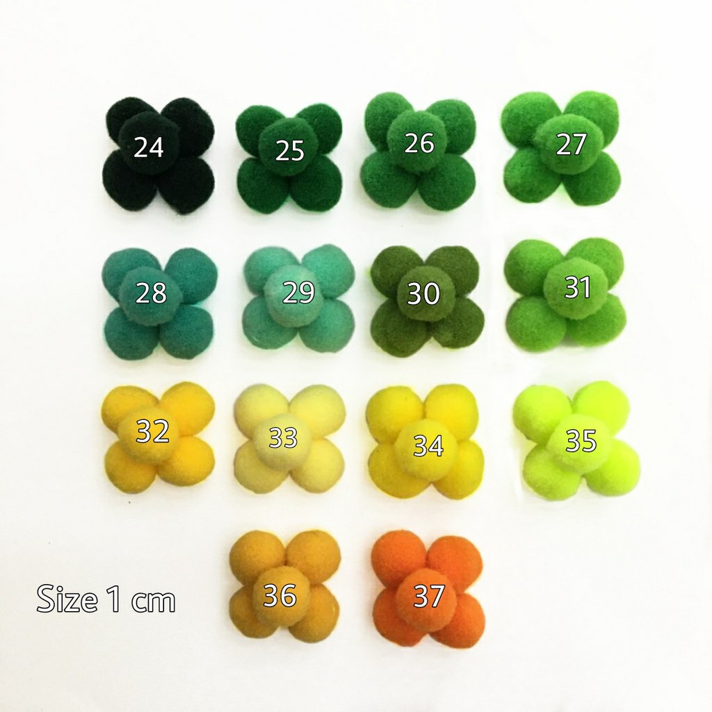 1 PACK - 1 CM &amp; 1.5 CM POMPOM HALUS ANEKA WARNA