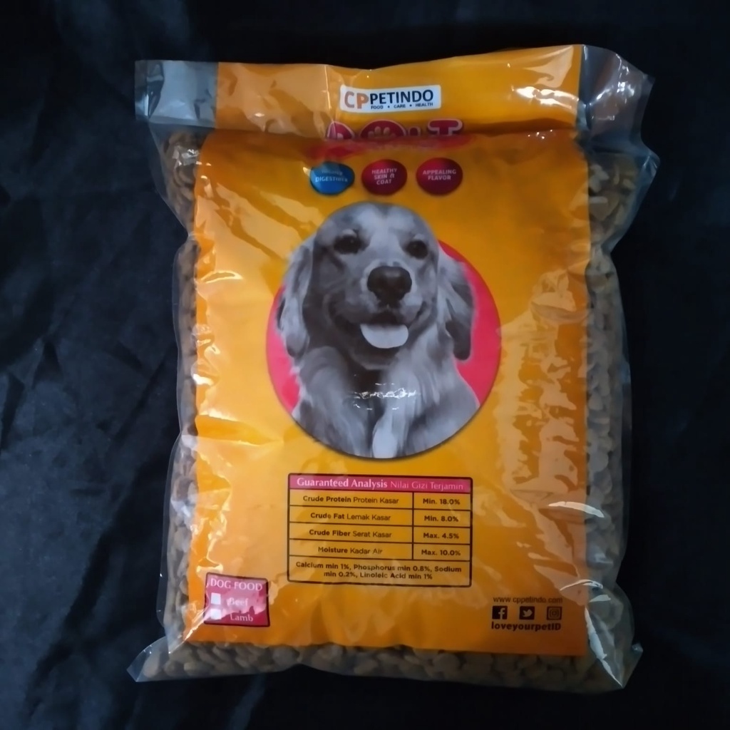 Bolt Dog Beef 1kg / Bolt Dog Rasa Beef / Bolt Dog Bentuk Segitiga