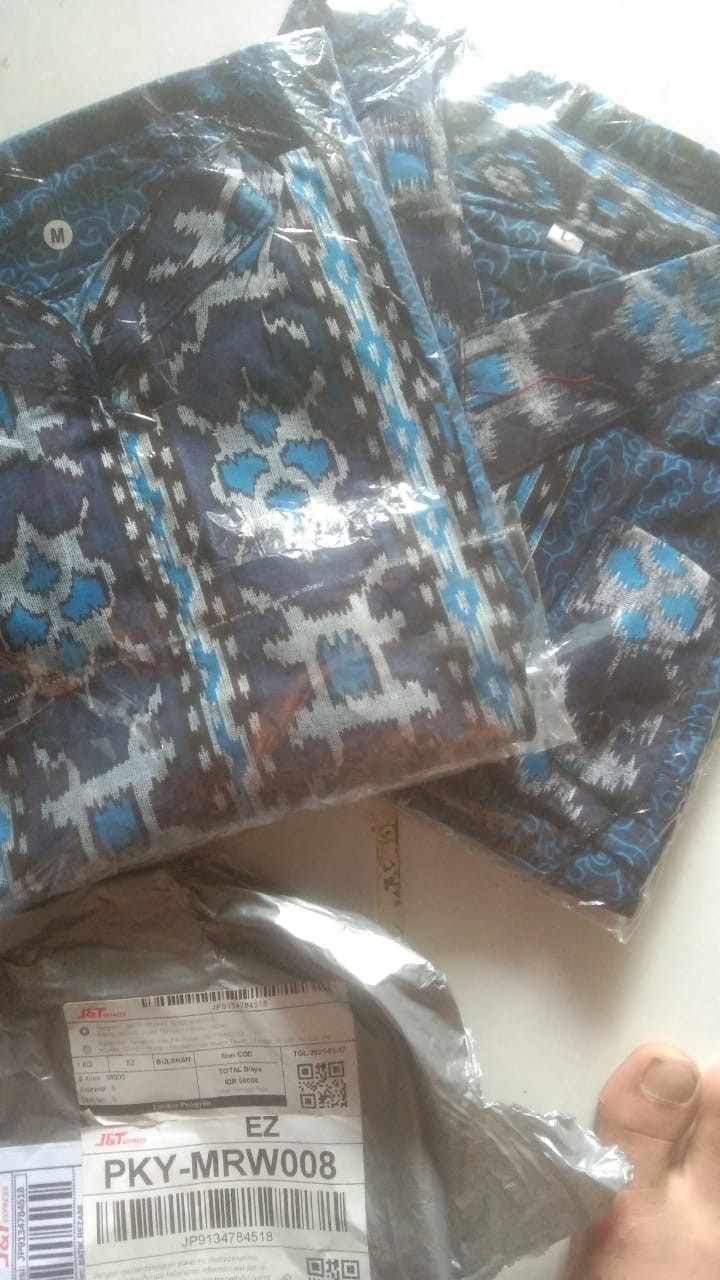 Maura Batik Couple Keluarga - Sania Ruffle Ori Ndoro Jowi Garansi Termurah Shopee - Mega Biru