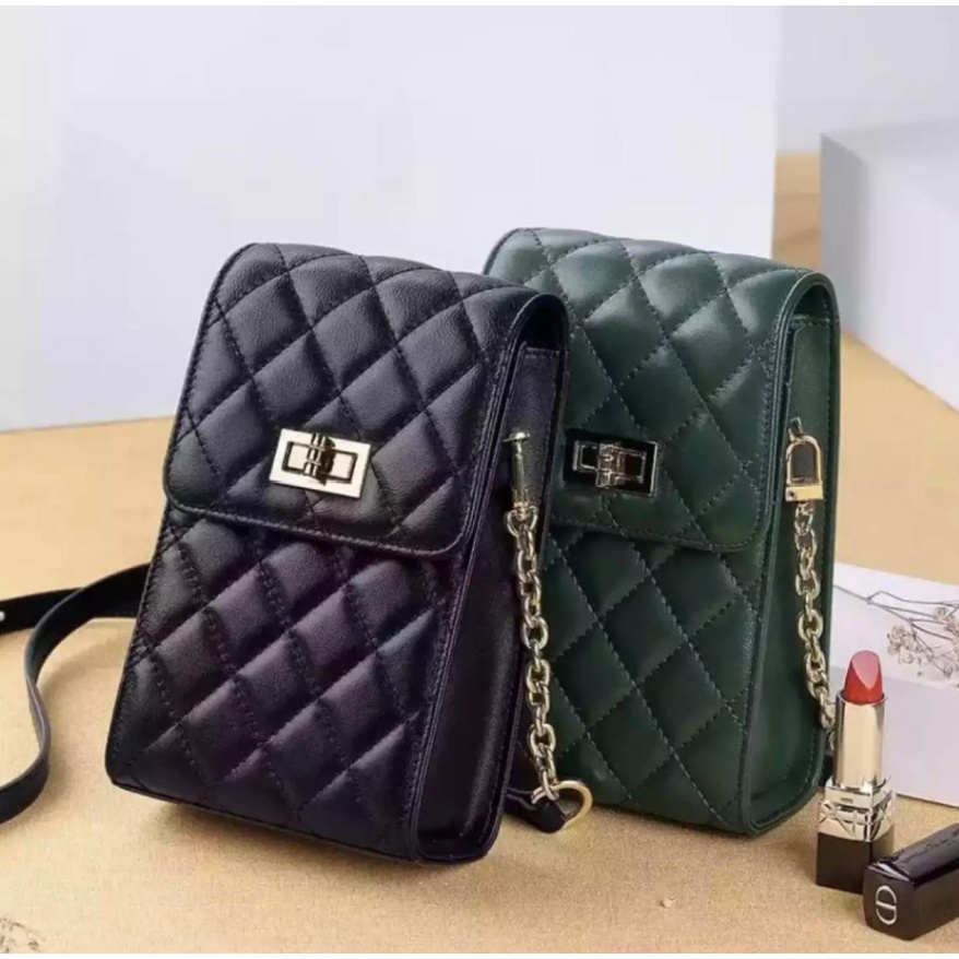 Dompet Pocket Tas Selempang Wanita Fashion Slingbag Rantai Tas Handphone Sling Bag hp Wanita Chacha - WBS B