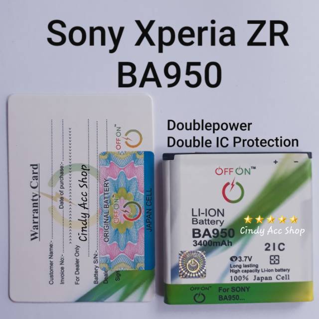 Baterai Battery Batre Sony Xperia ZR BA950 C5502 C5503 M36H Docomo Doublepower