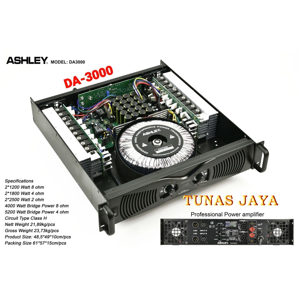 Power Ashley DA3000 Amplifier Ashley DA 3000 / DA-3000 Class H