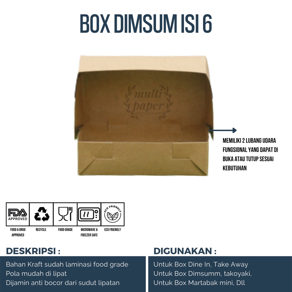 Box Dimsum 15cm x 10cm x 4cm / Box Takoyaki / Box Siomay