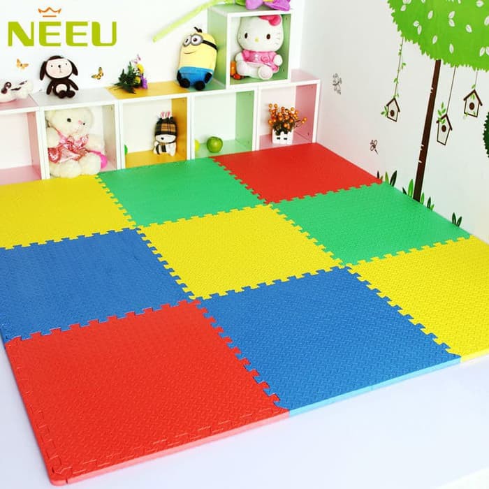 karpet evamat / tikar puzzle / alas bermain anak / tikar busa - warna random