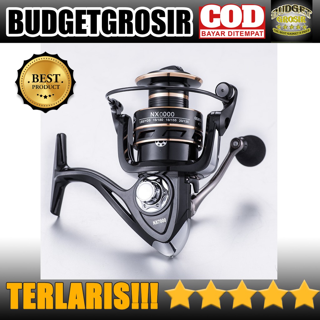 Reel NX6000 Series Metal Reel Pancing Fishing Reel 4.7:1 Gear Ratio - Black