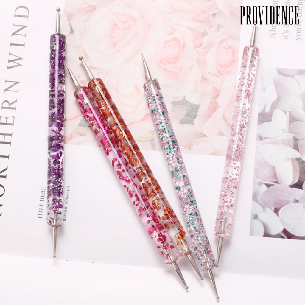 Providence 5pcs / Set Dotting Pen Nail Art Uv Gel Akrilik Kepala Ganda Untuk Manicure