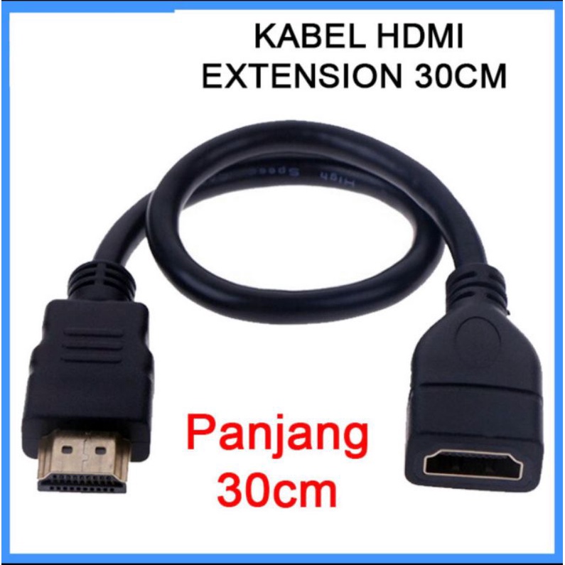 Kabel HDMI Extension 30 Cm Male To Female Perpanjangan Monitor LCD TV