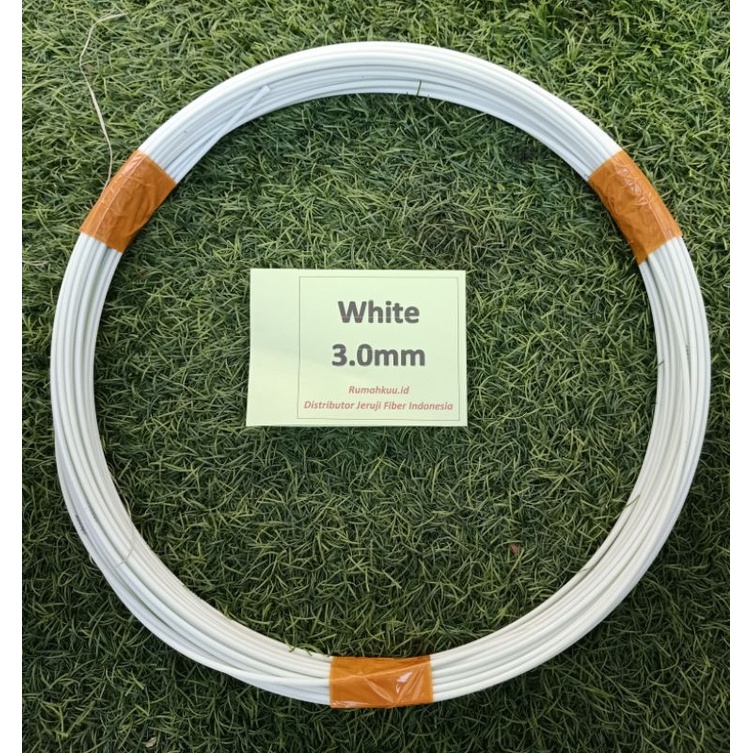 Ruji Fiber 3mm putih untuk sangkar, layangan naga dll