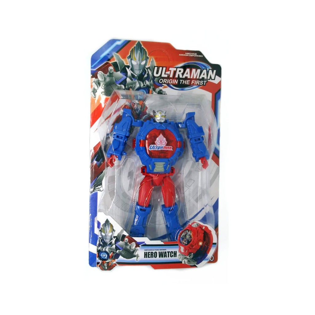Jam Tangan Anak Robot Ultraman Ultramen Digital Lampu Dapat Berubah Robot