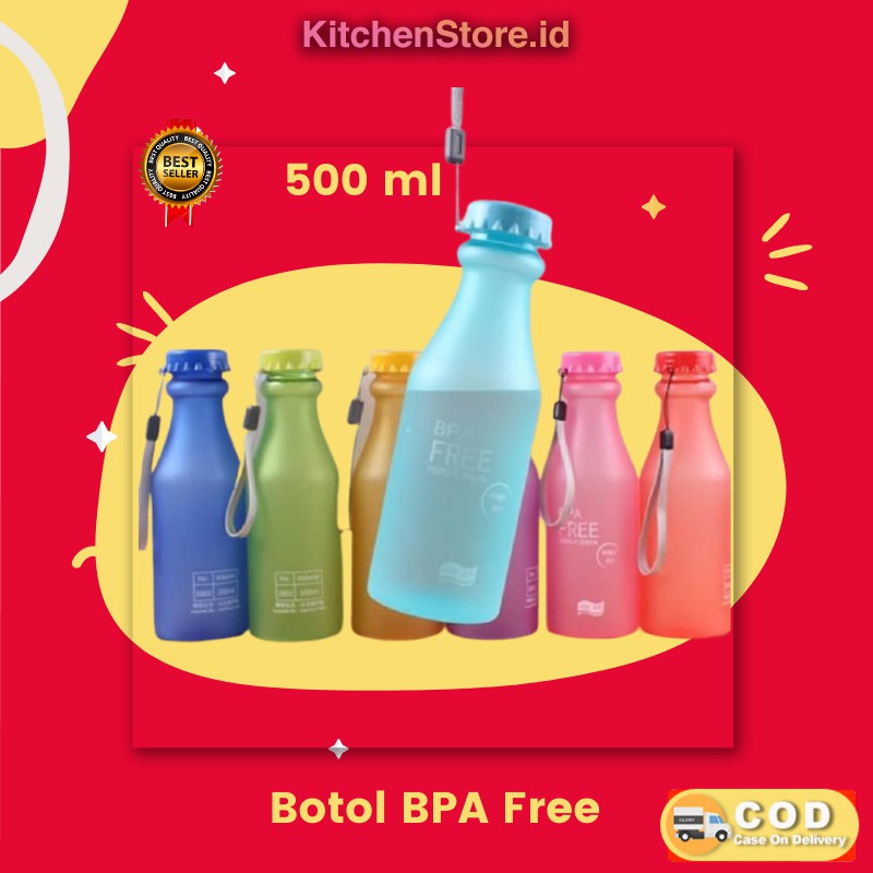 Botol Minum BPA Free (DOFF) Anti Tumpah 500 ml