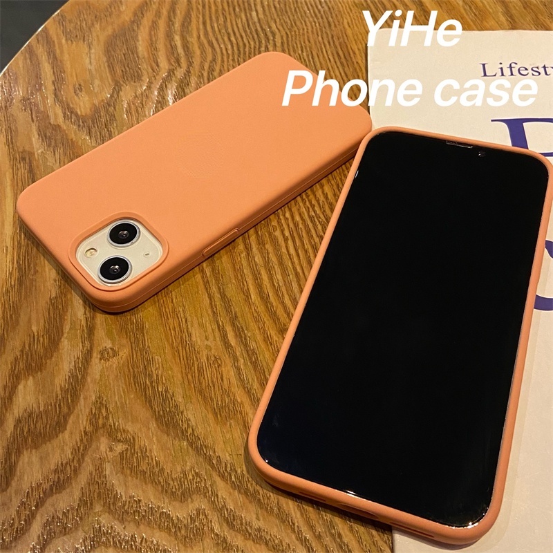 Soft Case Bahan Silikon Cair Warna Begonia Untuk IPhone 11 12 13 14 Pro X XR XS Max 6 6s 7 8 Plus