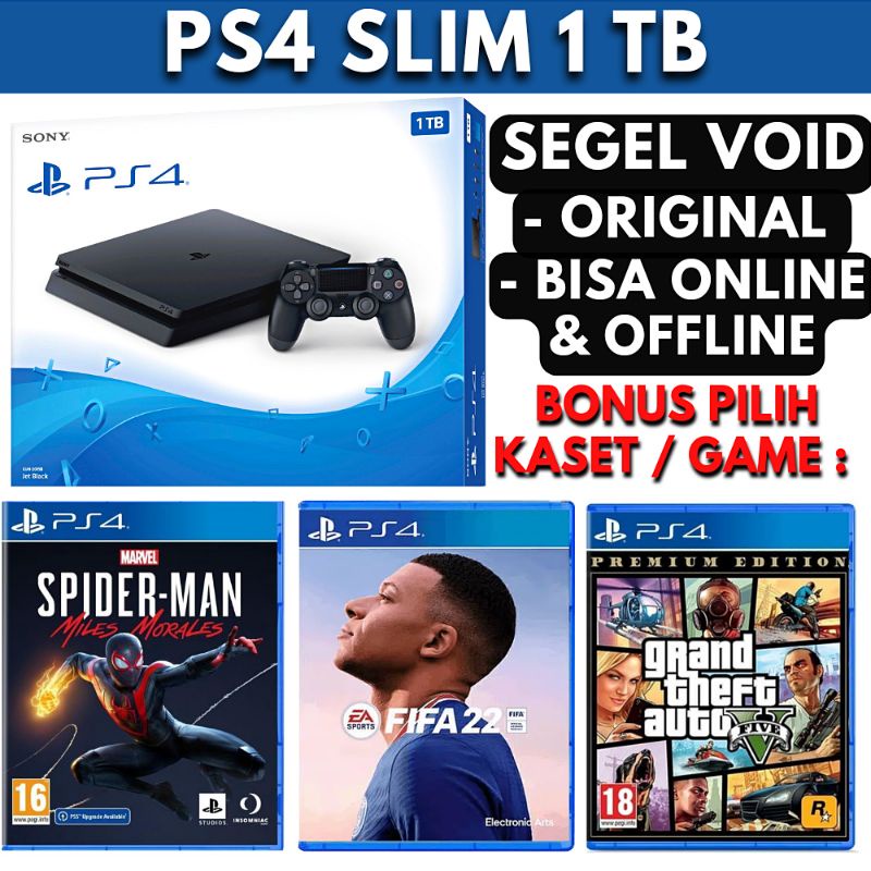 PS4 Slim 1TB Seri Mesin Terbaru CUH-2218B Original Resmi Indonesia Playstation 4 1 TB Asli Ori Play 