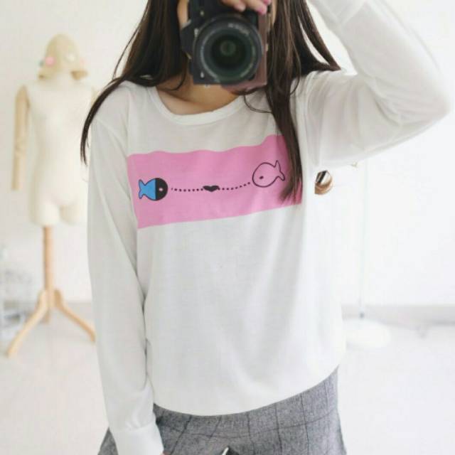 Bd sweater fish white