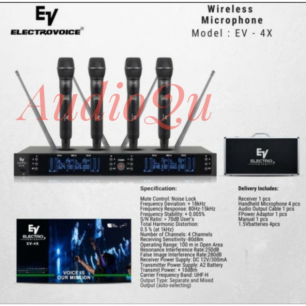Microphone Wireless Electro Voice EV 4X/ EV4X Original Handheld 4Mic