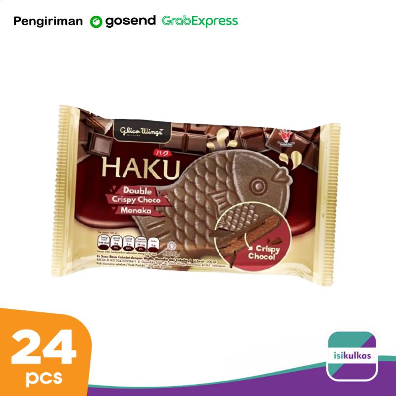

24 pcs Glico Haku Double Crispy Choco Monaka Ice Cream